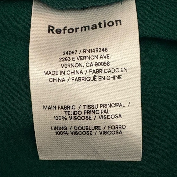 Reformation Winslow Emerald Green Holiday Maxi Dress NWT XS - Picture 8 of 9